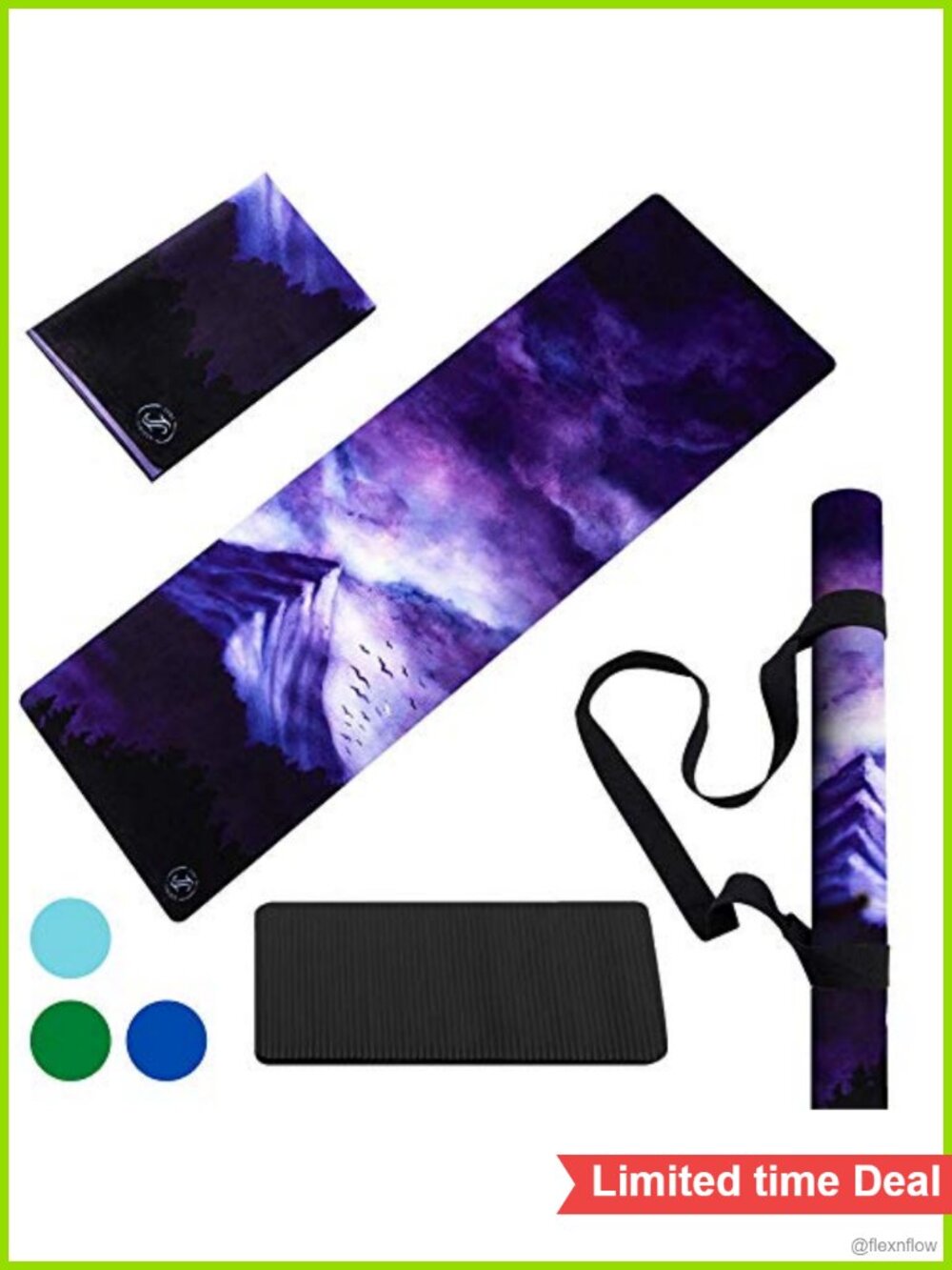 Foldable Lightweight Yoga Mat with Microfiber Surface